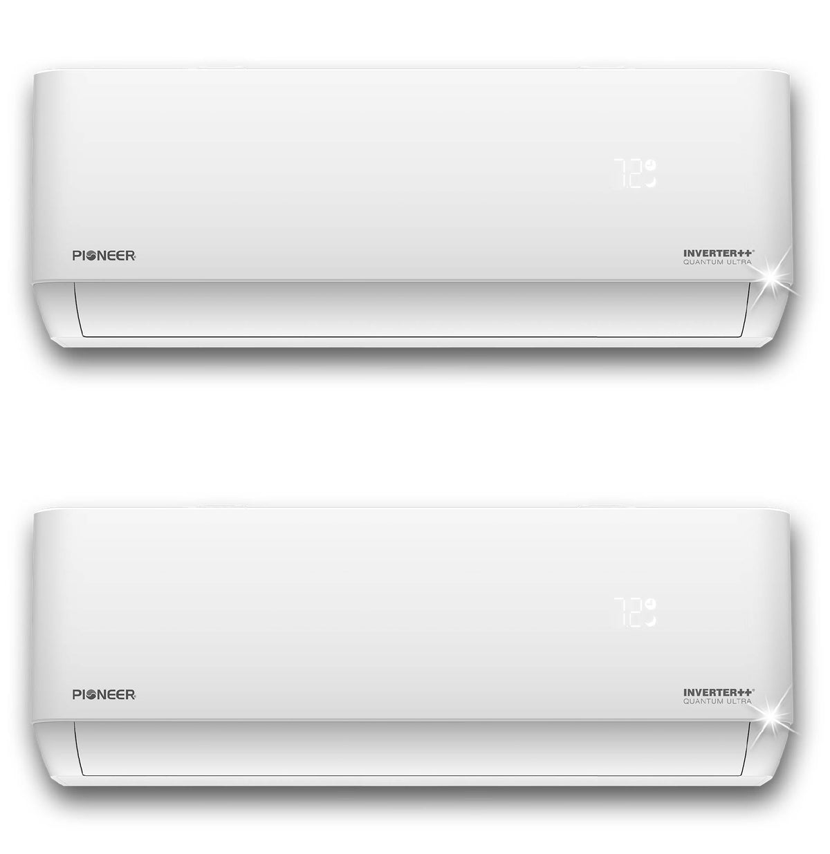 Pioneer Dual Split 18000 BTU 1.5-Ton Quantum Ultra Wi-Fi 24 SEER2 Energy-Star Multi (2) Zone Wall Mount Air Conditioner Heat Pump 230-Volt - WYT020GLSI24M2-9W-9W