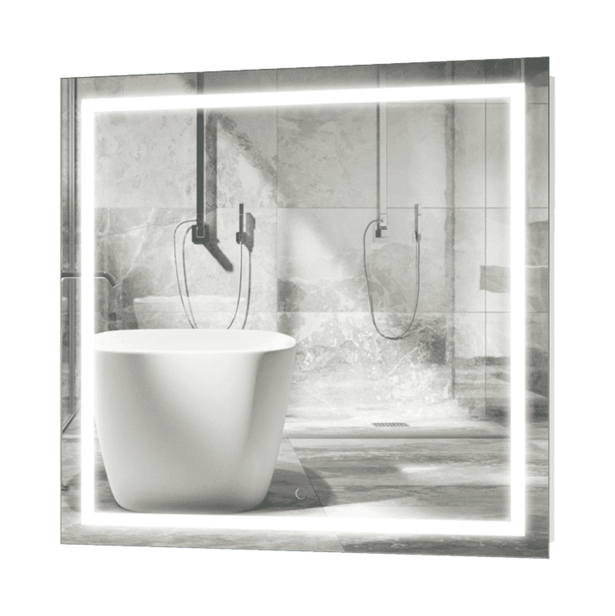 Krugg Icon 36" X 36" LED Bathroom Mirror w/ Dimmer & Defogger | Large Square Lighted Vanity Mirror ICON3636 - Backyard Provider