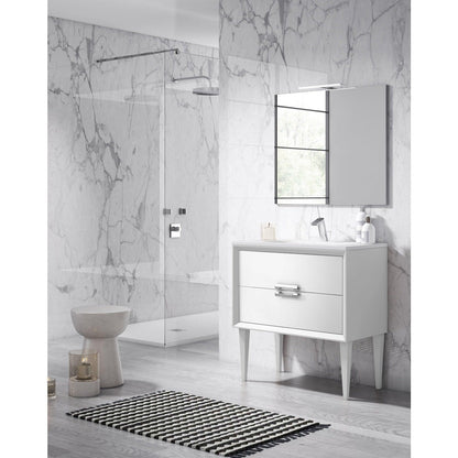 Lucena Bath 32" DÃ©cor Tirador  Freestanding Vanity in White, Black, Gray or White and Silver. - Backyard Provider