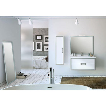 Lucena Bath 40" DÃ©cor Tirador Floating Vanity in White, Black, Gray or White and Silver. - Backyard Provider