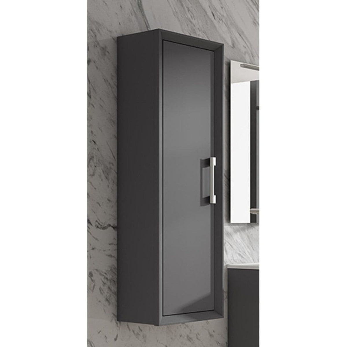 Lucena Bath DÃ©cor Tirador Tall Unit in White, Black, Gray or White and Silver. - Backyard Provider