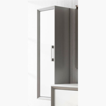 Lucena Bath DÃ©cor Tirador Tall Unit in White, Black, Gray or White and Silver.