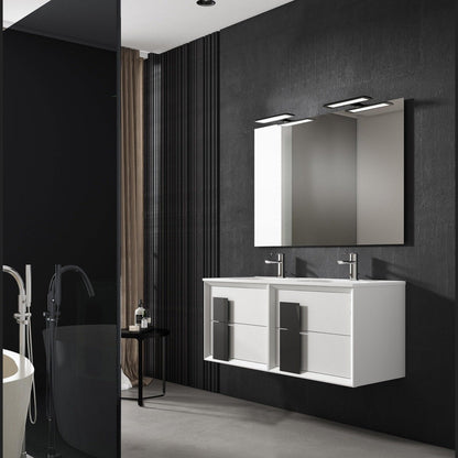 Lucena Bath 64" DÃ©cor Cristal Double Floating Vanity in White / Black / Grey - Backyard Provider