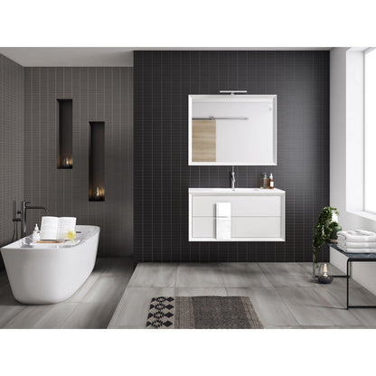 Lucena Bath DÃ©cor Cristal 32" Bathroom Vanity in White, Black, Grey, White and Black, White and Grey or Black and Grey - Backyard Provider