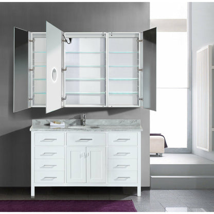 Krugg Svange 6042LLR 60″ X 42″ LED Medicine Cabinet with Dimmer & Defogger SVANGE6042LLR