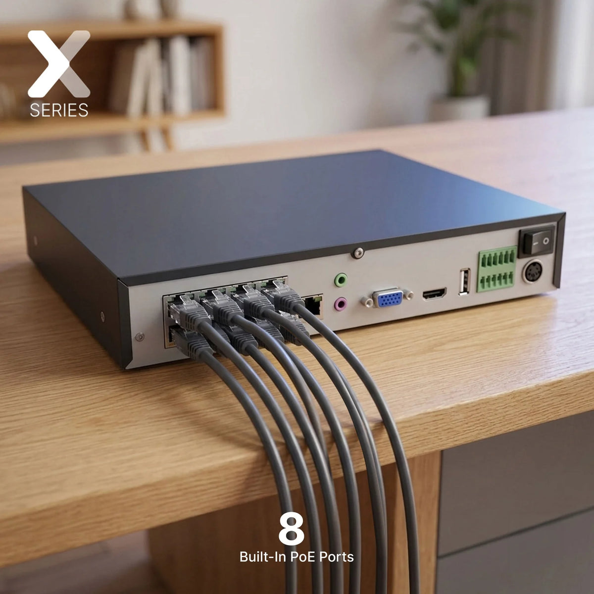 Lorex Connect X Series 4K 8-Channel Wired NVR System with X5 Bullet Security Cameras - 2TB (Cables not included)