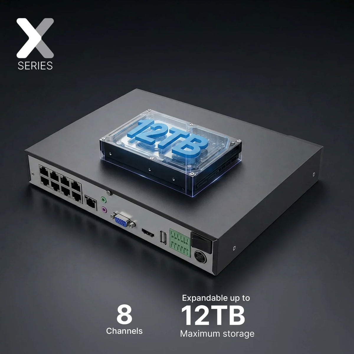 Lorex Connect X Series 4K 8-Channel Wired NVR System with X5 Bullet Security Cameras - 2TB (Cables not included)