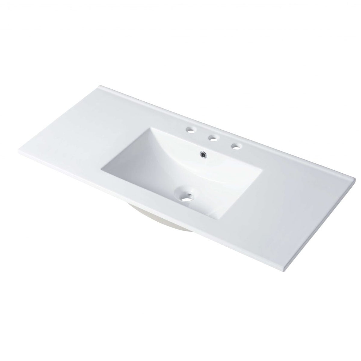 Blossom Ceramic Basin 48″ X 18″ Top-Mount Rectangular Single Three holes – 8” Spread – C04 4818 STH - Backyard Provider