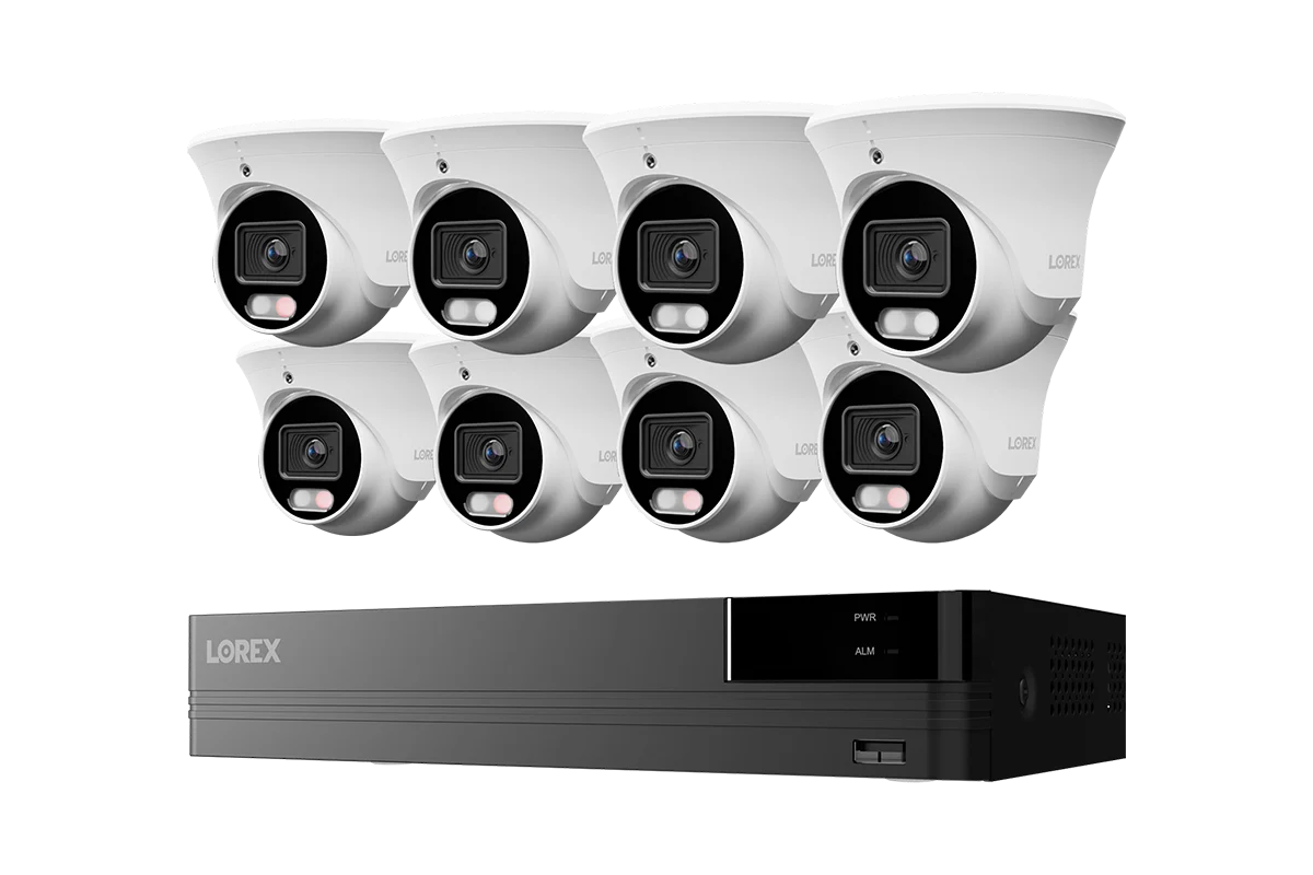 Lorex Connect U Series 4K 8-Channel Wired NVR System with U3 4K PoE Turret Cameras - 2TB (Cables not included)