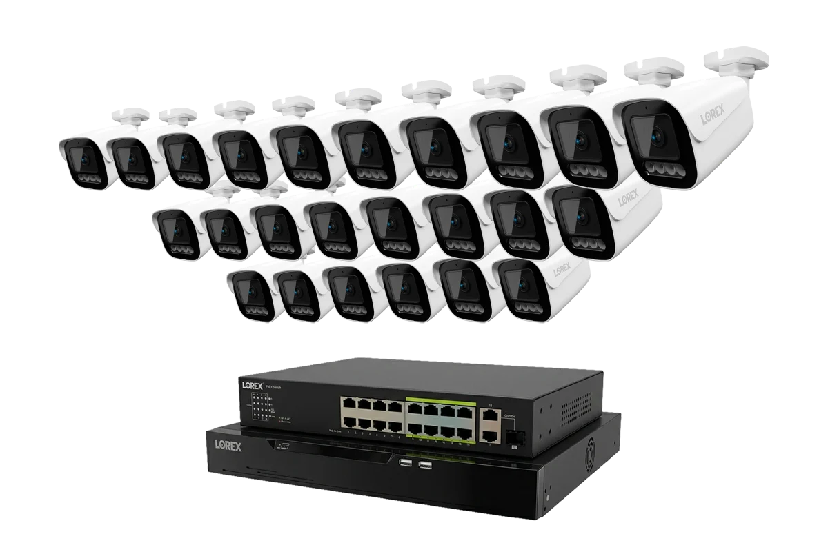 Lorex Connect X Series 4K 32-Channel Wired NVR System with X3 Bullet Security Cameras - 8TB (Cables not included)
