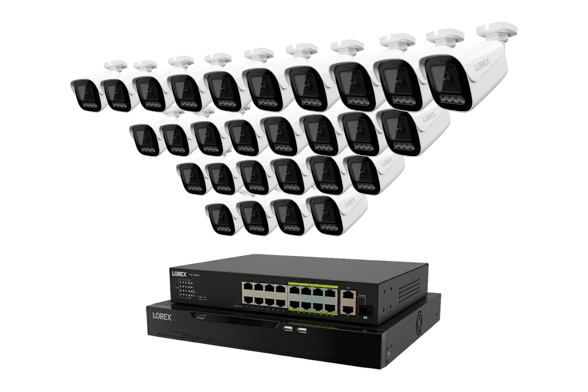 Lorex Connect X Series 4K 32-Channel Wired NVR System with X3 Bullet Security Cameras - 8TB (Cables not included)