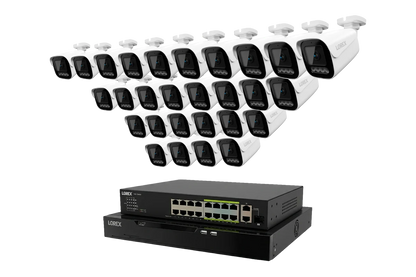 Lorex Connect X Series 4K 32-Channel Wired NVR System with X3 Bullet Security Cameras - 8TB (Cables not included)