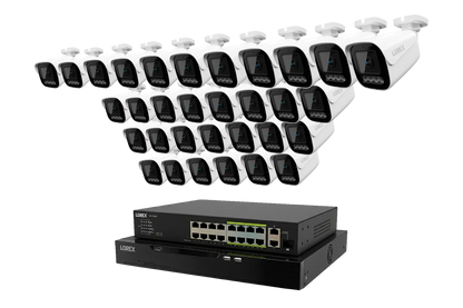 Lorex Connect X Series 4K 32-Channel Wired NVR System with X3 Bullet Security Cameras - 8TB (Cables not included)