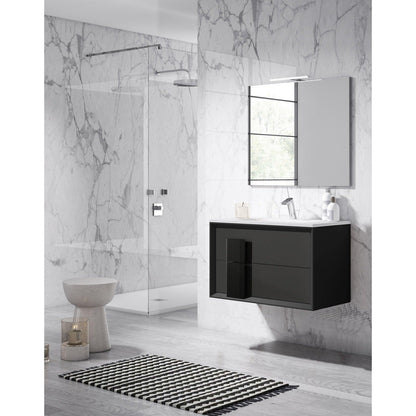 Lucena Bath 40" DÃ©cor Cristal Floating Vanity in White /Black / Grey - Backyard Provider