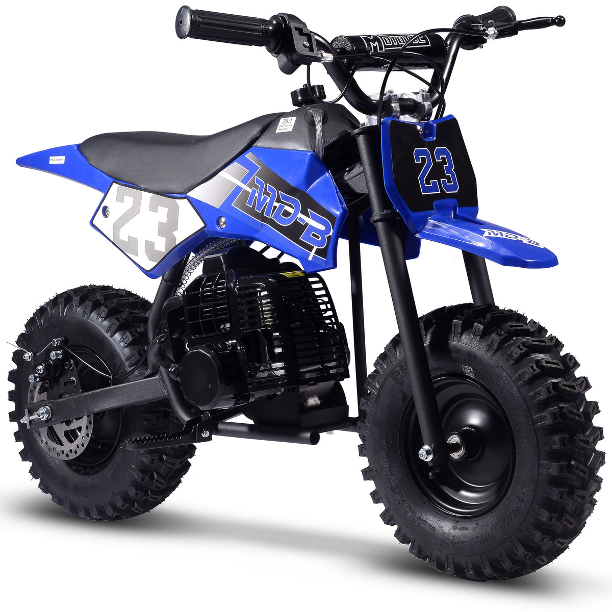 MotoTec Big Supermoto 50cc 2-Stroke Kids Dirt Bike Blue