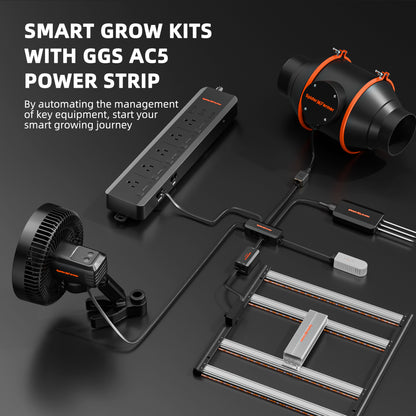 2026 Spider Farmer® 3’x3’ GGS AC5 Power Strip Complete Grow Tent Kit丨G3000 WiFi & Bluetooth App-Controlled LED丨4” Ventilation System With 6” Clip Fan