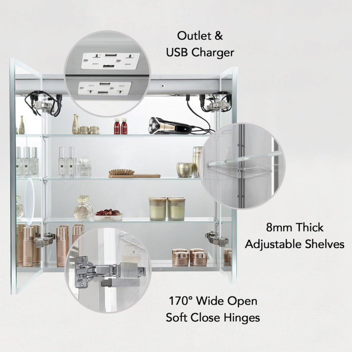 Blossom Asta – 30 Inches LED Medicine Cabinet - MCL2 3032 - Backyard Provider