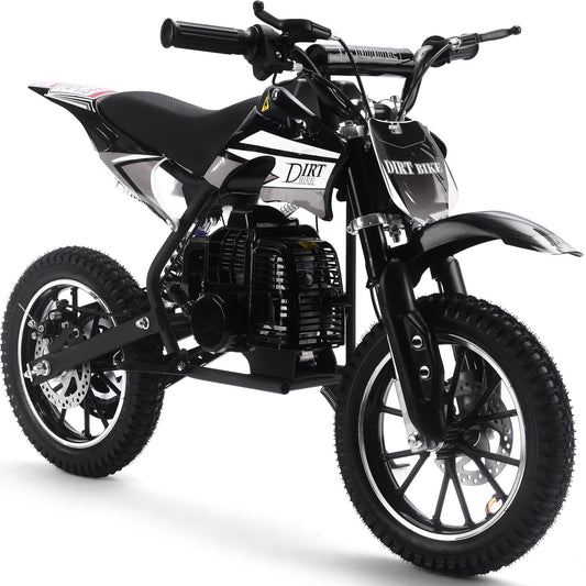MotoTec Big Alien 50cc 2-Stroke Kids Gas Dirt Bike Black