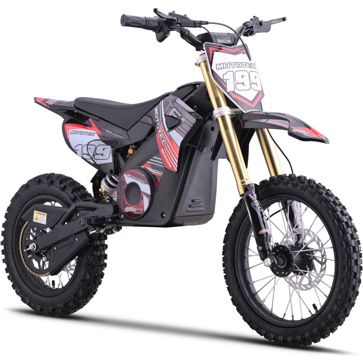MotoTec 48v Pro Electric Dirt Bike 1800w Lithium Red