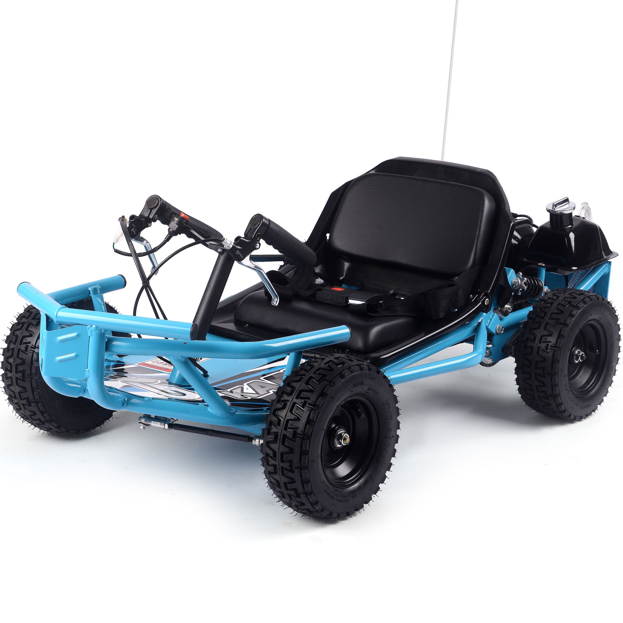 MotoTec Sandman Kids Gas Powered 52cc Go Kart Blue