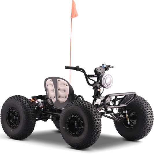 MotoTec Vibe 48v 3000w Electric Go Kart Full Suspension Black