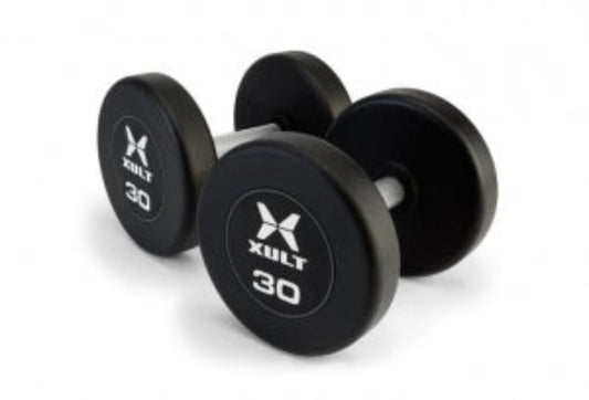 Johnson Health Tech XULT Urethane Multi-Sided Dumbbells - XULT Urethane Multi-Sided Dumbbell Pair, Black Plus, 90 lb. - XT-090URE-MTI-P