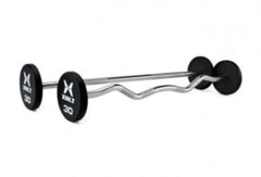 Johnson Health Tech XULT Urethane EZ-Curl Barbells - XULT Urethane EZ-Curl Barbell, Black, 70 lb. - XT-070URE-BBEZ