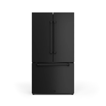 36 Inch 20.3 cu ft French Door Counter Depth Refrigerator with Ice Maker in Black/Navy Blue | Gordon Ramsay Series