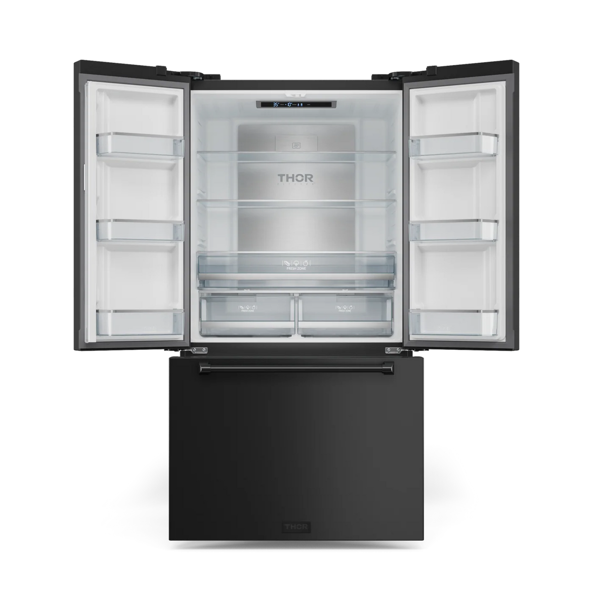 36 Inch 20.3 cu ft French Door Counter Depth Refrigerator with Ice Maker in Black/Navy Blue | Gordon Ramsay Series
