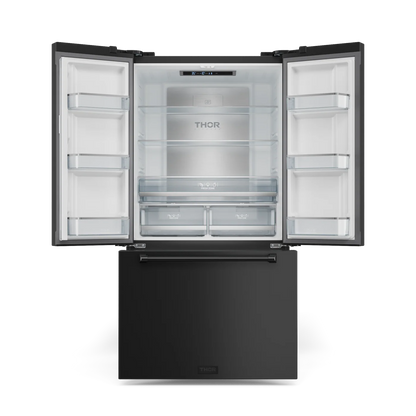 36 Inch 20.3 cu ft French Door Counter Depth Refrigerator with Ice Maker in Black/Navy Blue | Gordon Ramsay Series