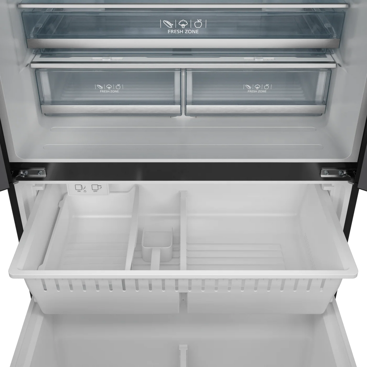 36 Inch 20.3 cu ft French Door Counter Depth Refrigerator with Ice Maker in Black/Navy Blue | Gordon Ramsay Series
