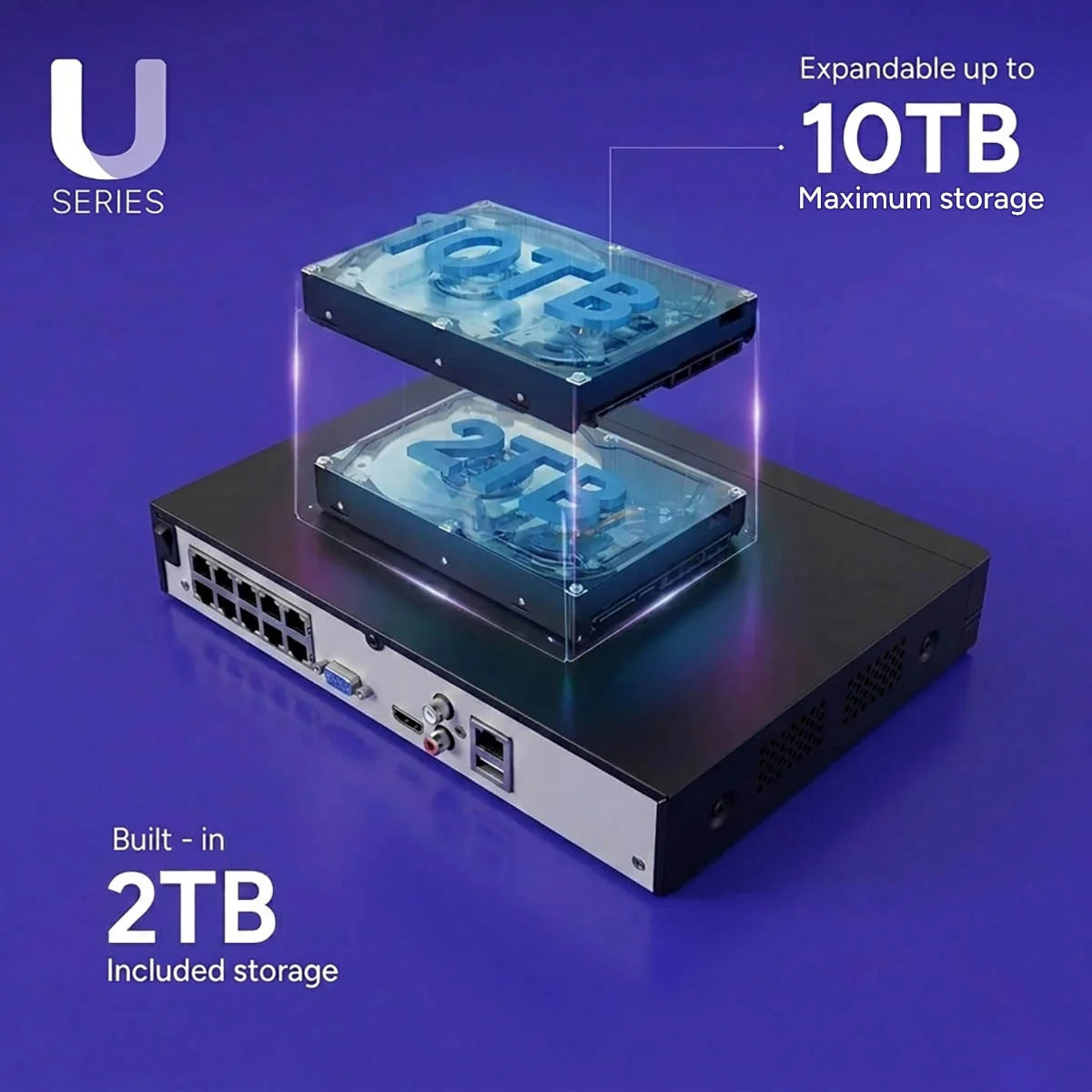 Lorex Connect U Series 4K 8-Channel Wired NVR System with U3 4K PoE Turret Cameras - 2TB (Cables not included)