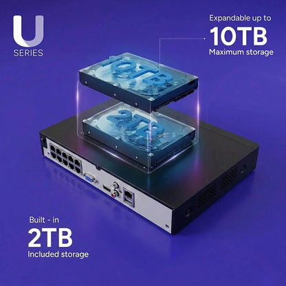 Lorex Connect U Series 4K 8-Channel Wired NVR System with U3 2K+ PoE Bullet Cameras - 2TB (Cables not included)
