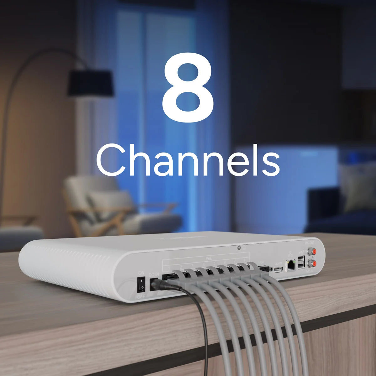 Lorex Connect V Series 4K 8-Channel Wired NVR System with V3 4K PoE Bullet Cameras - 1TB (Cables not included)