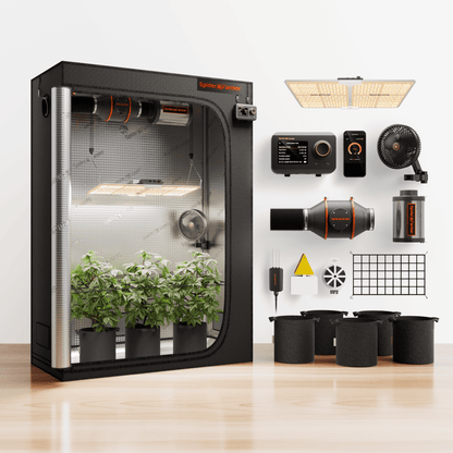 2026 Spider Farmer® 2’x4’ Complete Grow Tent Kit丨SF2000 200W Full Spectrum LED Grow Light丨GGS Controller, 4” Ventilation System with 6” Clip Fan
