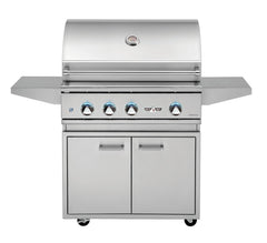 Delta Heat 32 Inch Propane Grill on Cart with Infrared Rotisserie and Sear Zone - DHGB32-C + DHBQ32RS-DL