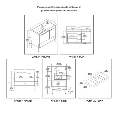 Blossom Turin 36″ Bathroom Vanity - V8031 36 01 - Backyard Provider