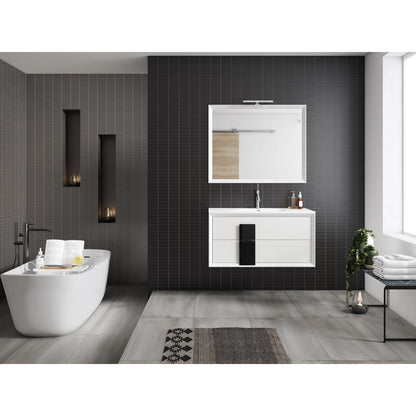 Lucena Bath DÃ©cor Cristal 80" Double Floating Vanity in White / Black / Grey - Backyard Provider