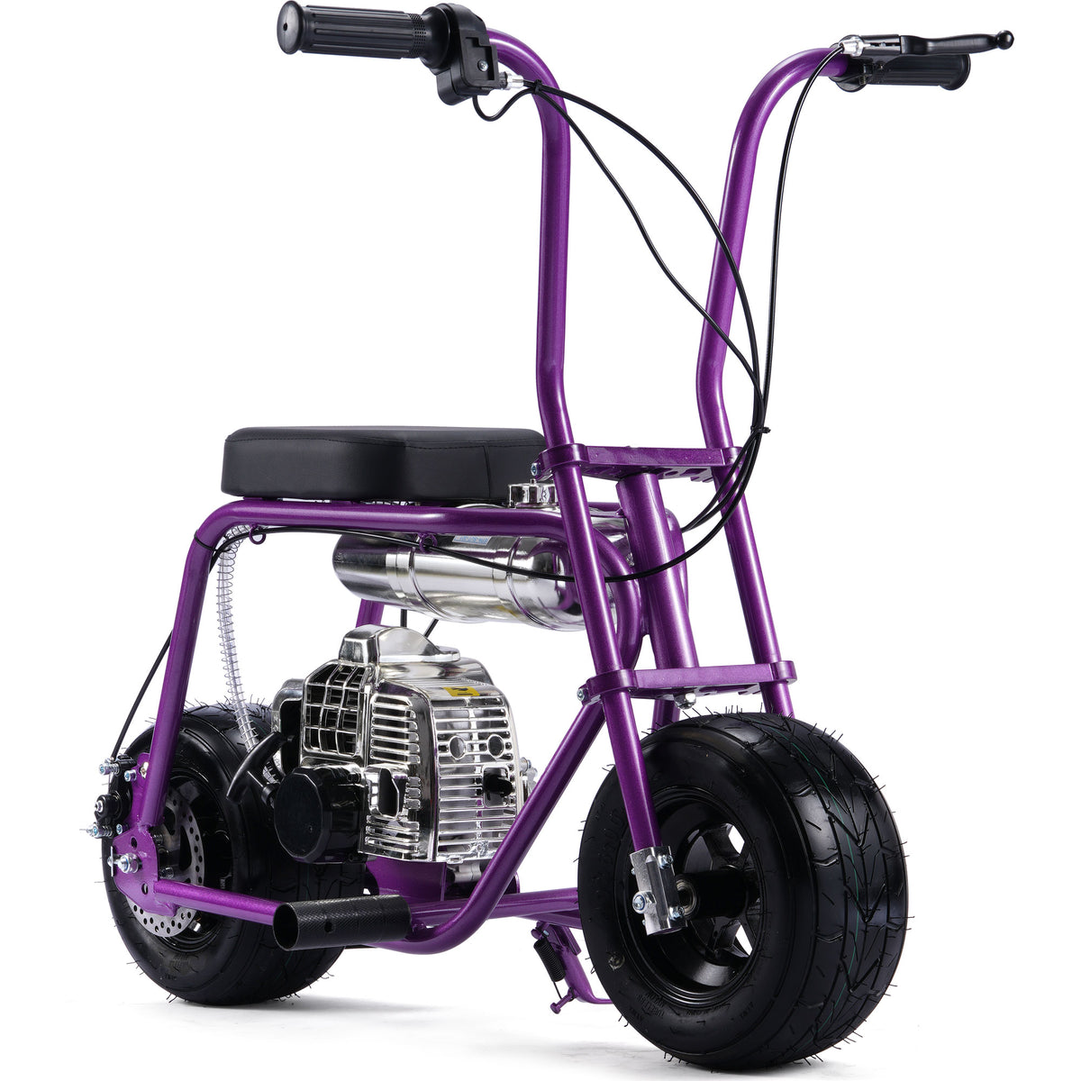 MotoTec Wild Rover 49cc 2-Stroke Kids Gas Mini Bike Purple