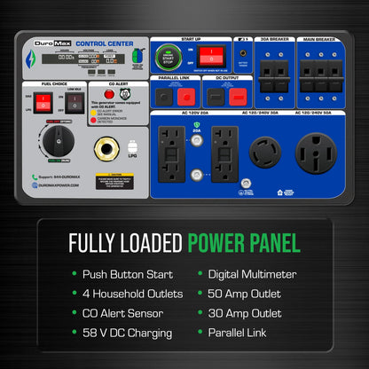 DuroMax 11,000 Watt Portable Dual Fuel Inverter Generator w/ CO Alert
