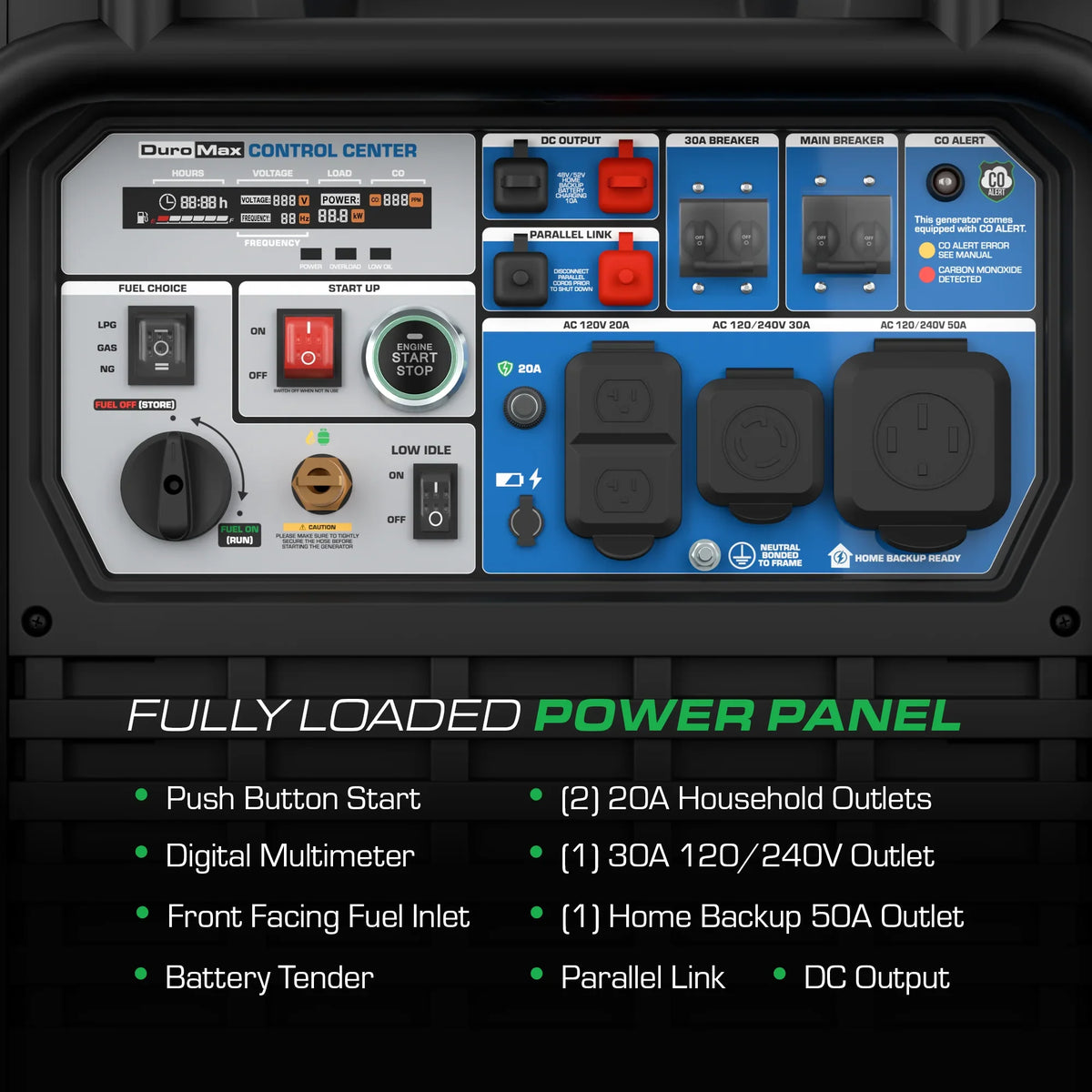 DuroMax 13,500 Watt Portable Tri Fuel Inverter Generator w/ CO Alert