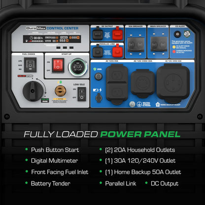 DuroMax 13,500 Watt Portable Tri Fuel Inverter Generator w/ CO Alert