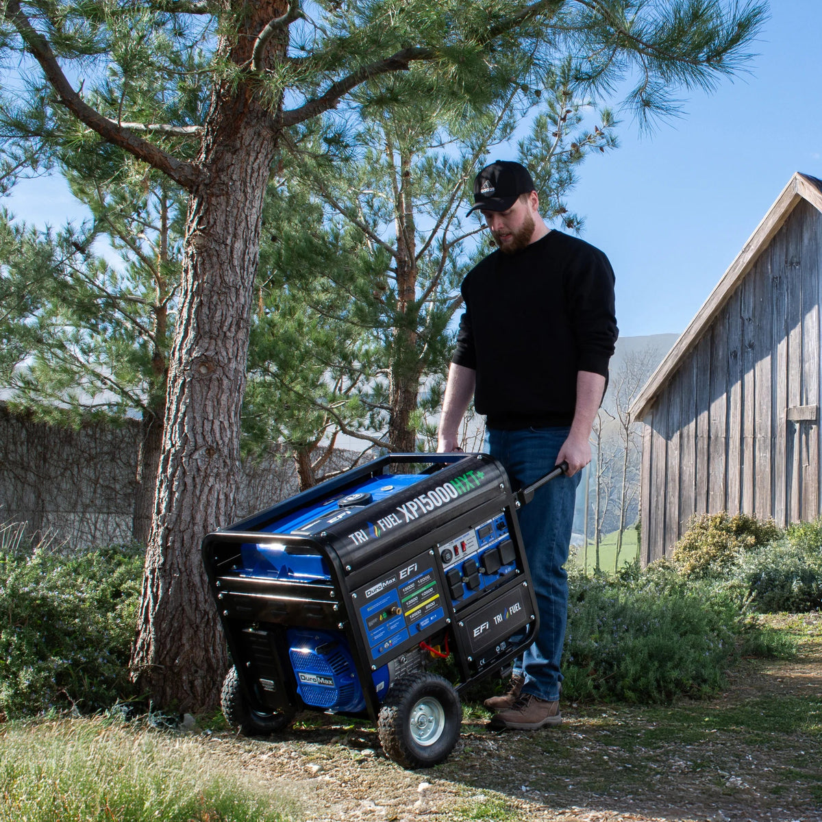 DuroMax XP15000HXT+ 15,000-Watt  500cc EFI Electric Start Tri Fuel Portable Generator