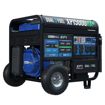 DuroMax XP15000HX+ 15,000-Watt 500cc EFI Electric Start Dual Fuel Portable Generator