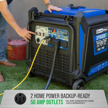 DuroMax 16,000 Watt V-Twin Dual Fuel Portable Digital Inverter Generator