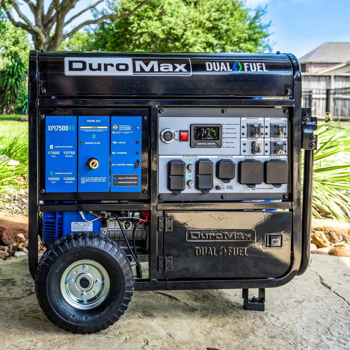 DuroMax 17,500 Watt Dual Fuel Portable  Generator w/ CO Alert