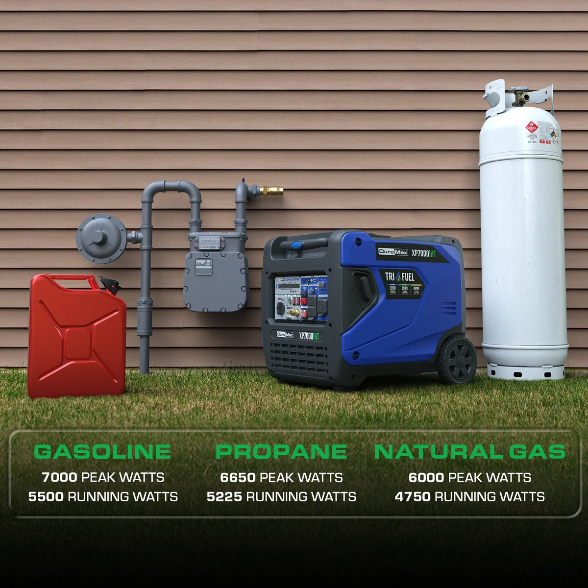 DuroMax  7,000 Watt Portable Tri Fuel Inverter Generator w/ CO Alert