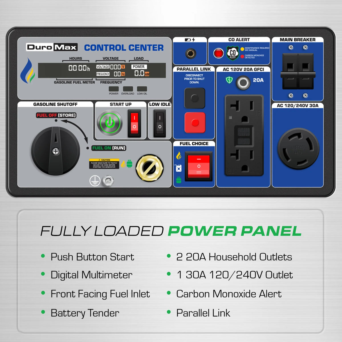 DuroMax  7,000 Watt Portable Tri Fuel Inverter Generator w/ CO Alert