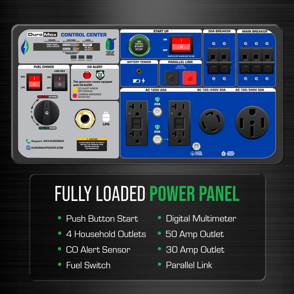 DuroMax 9,500 Watt Portable Dual Fuel Inverter Generator w/ CO Alert