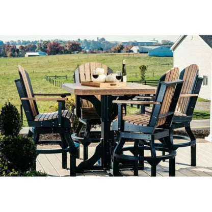 LuxCraft Bar Height Poly Adirondack Swivel Chair - PASCBBK